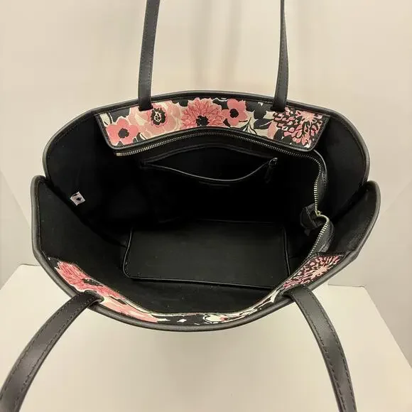 Kate Spade NY Pink Floral Two Pocket Double Strap Handbag Tote Purse - Picture 5 of 9